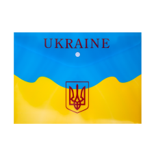 Папка-конверт на кнопке А4, UKRAINE, ARABESKI, желтая