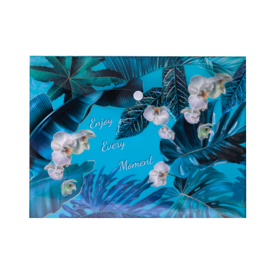 Папка-конверт на кнопке B5, EXOTIC, ARABESKI, голубая