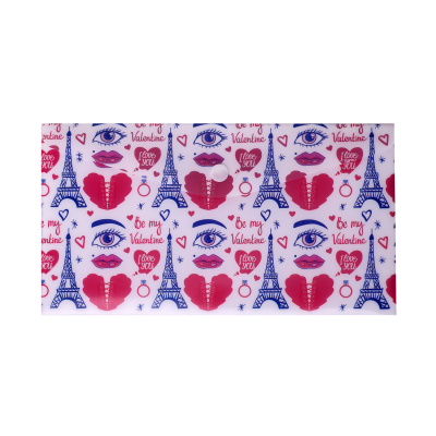 Папка-конверт на кнопке, DL, PARIS, ARABESKI, розовая