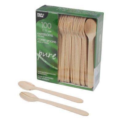 Ложки кофейные деревянные 11 см 100шт 