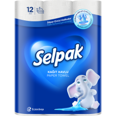 Кухонные бумажные полотенца SELPAK 12 рул. 3-х слойные