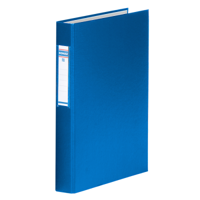 Папка на 4-х кольцах, А4, ширина торца 40 мм, сменный индекс, синий