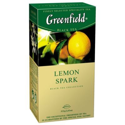 Чай черный Greenfield в пакетиках Lemon Spark, black tea 1,5г х 25 (106005)