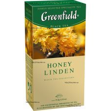 Чай черный Greenfield в пакетиках Honey Linden, black tea,1,5г х 25
