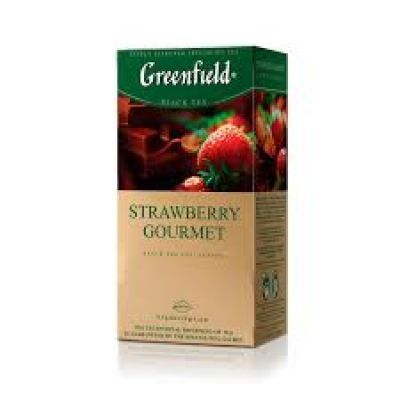 Чай черный Greenfield в пакетиках Strawberry Gourmet herbal tea,1,5г х 25 (106007)