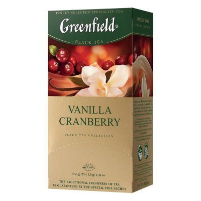 Чай зеленый Greenfield в пакетиках Vanilla Cranberry black tea 1,5гх25шт (6923)