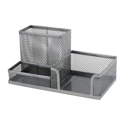 Подставка-органайзер 203x105x100мм металл серебро (2116-03-A)