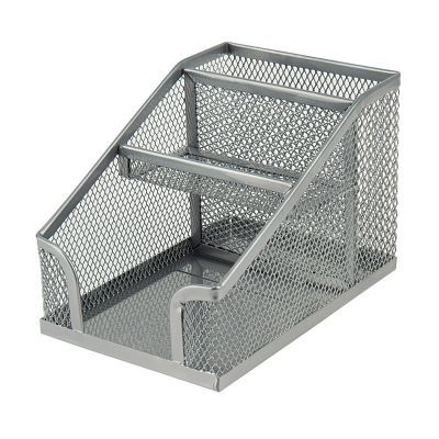 Подставка-органайзер 100x143x100мм метал. серебро (2118-03-A)