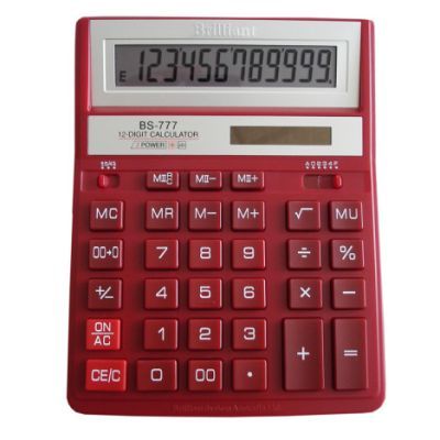 Калькулятор BS-777RD 12 разрядов 2-питание красный (BS-777RD)
