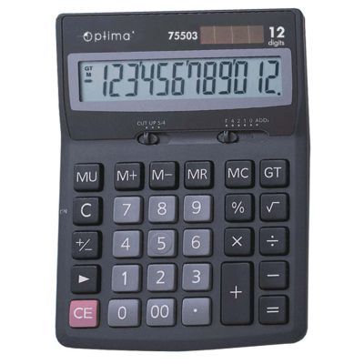 Калькулятор настольный Optima 12 разрядов размер 170*122*32мм (O75503)