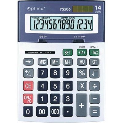 Калькулятор настольный Optima 14 разрядов размер 197*148*49мм (O75506)
