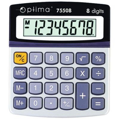 Калькулятор настольный Optima 8 разрядов размер 134*107*34мм (O75508)