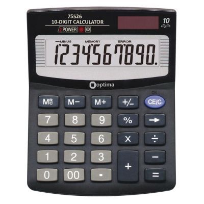 Калькулятор настольный Optima 10 разрядов размер 125*100*27мм (O75526)