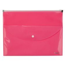 Папка-конверт zip-lock 2 отделения A4 розовый