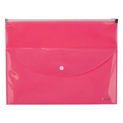 Папка-конверт zip-lock 2 отделения A4 розовый (1430-10-A)