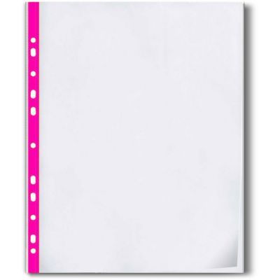 Файлы А4+ Optima 40мкм фактура глянец с розовой лентой 100шт. (O35108-09)