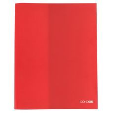 Папка-уголок А4 пластиковая с отделением для визиток полупрозрачная красный