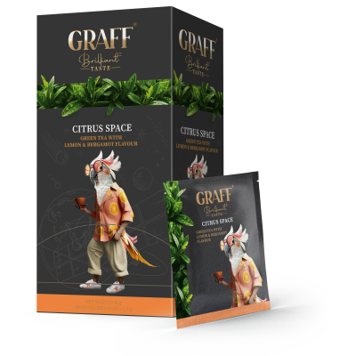 Чай зелений 30г, сашет, "Citrus space" GRAFF
