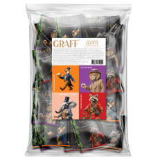 Чай чорний байховий арсорті 84г, сашет, "Assorted tea flavors" GRAFF