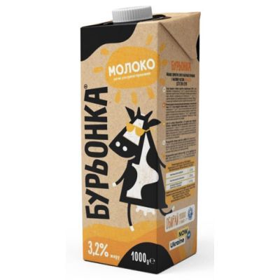 Молоко Буренка 3,2%, 1л (539325)