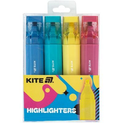 Маркер Highlighter, Kite Creative Trendy Colors, набор 4 шт