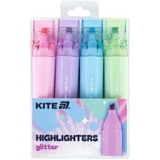 Маркер Highlighter, Kite Creative Glitter, набор 4 шт