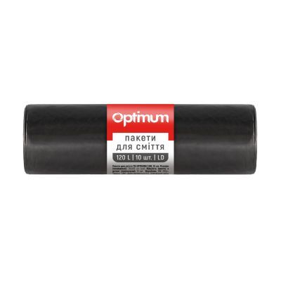 Пакеты для мусора, п/е, 70*105, 20 мкм, черные, LD, 120л/10шт OPTIMUM (25шт/ящ) PRO SERVICE