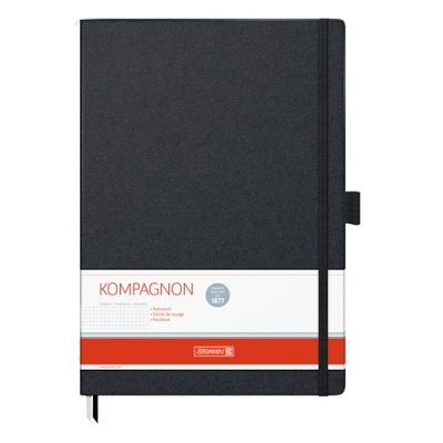 Книга записная Компаньон черная А4 клетка