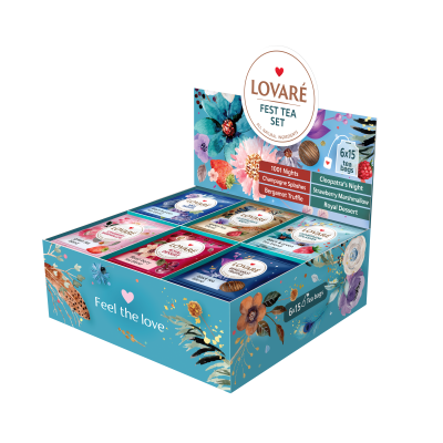 Чай ассорти «FEST TEA SET» 90 пакетиков в индивидуальных конвертах, LOVARE