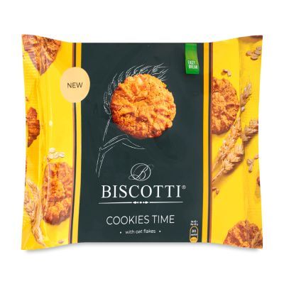 Печенье Biscotti Кукис-тайм с овсяными хлопьями, 170г