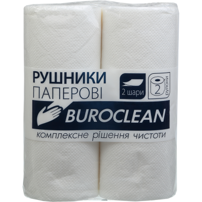 Полотенца целлюлозные Buroclean, 2 рулона, белые