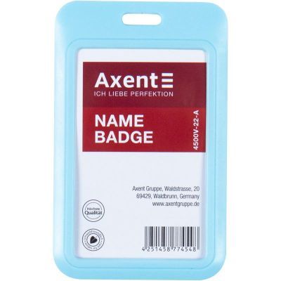 Бейдж-слайдер вертикальный, голубой, 4500V (54*85мм)