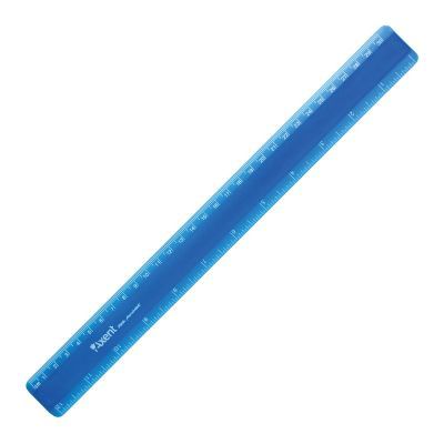 Линейка пластиковая 30см матовая синяя (7530-02-A)