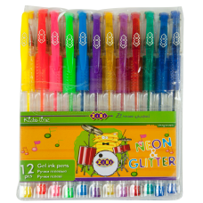 Набор из 12-ти гелевых ручек NEON+GLITTER 0.7мм Набор из 12-ти гелевых ручек NEON+GLITTER 0.7мм