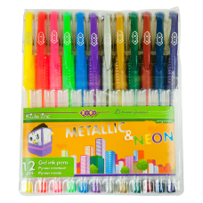 Набор из 12-ти гелевых ручек NEON+METALLIC 0.7мм