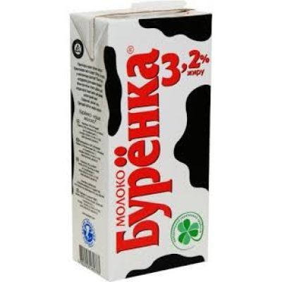 Молоко Буренка 3,2%, 1л (539325)