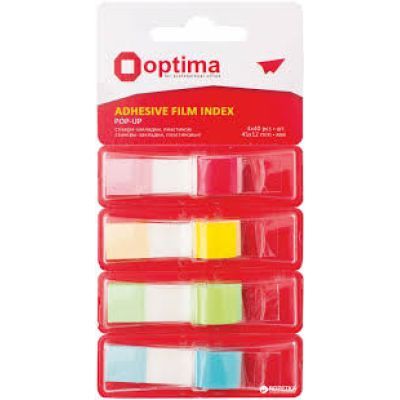 Стикеры-закладки 45х12 4 цвета 160 шт, Optima (O25534)