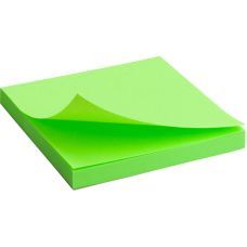 Блок бумаги с клейким слоем 75x75мм 80л  зеленый неон