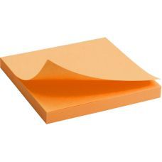 Блок бумаги с клейким слоем 75x75мм 80л  оранжевый неон