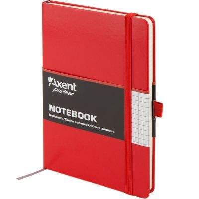 Книга записная Partner 125х195 96л клетка красный (8201-03-A)