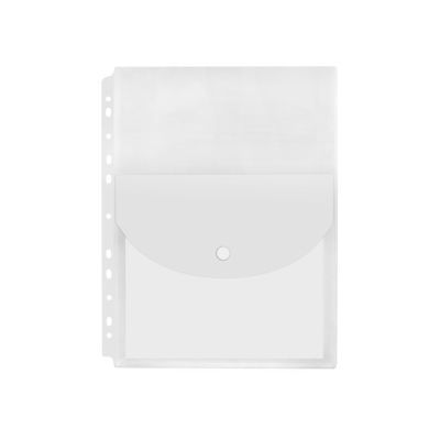 Конверт А4 прозрачный на липучке с боковой перфорацией, вертикальный