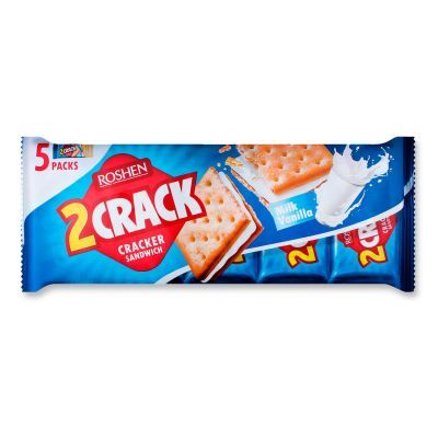 Крекер Roshen 2 CRACK с молочно-ванильной начинкой, 235г
