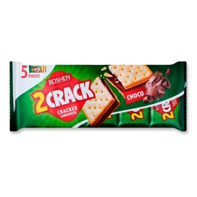 Крекер Roshen 2 CRACK с шоколадной начинкой, 235г
