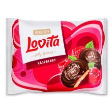 Печенье Roshen Lovita Jelly Cookies Raspberry, 420г