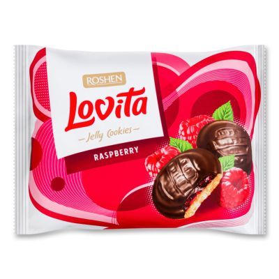 Печенье Roshen Lovita Jelly Cookies Raspberry, 420г