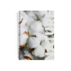 Блокнот "Рисунки природи: Листья", А5, обл. картон, боковая. спираль, 80 л., клет.