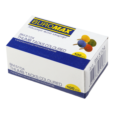 Кнопки разноцветные, 100 шт. карт. коробке