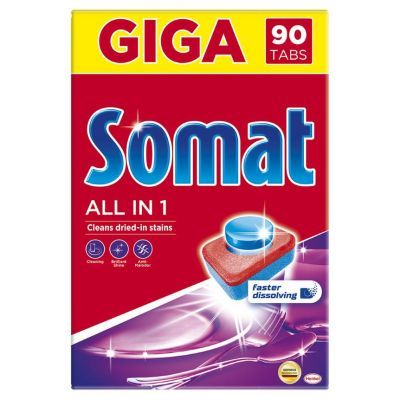 Таблетки для миття посуду в посудомийній машині Somat All in 1 90 таблеток
