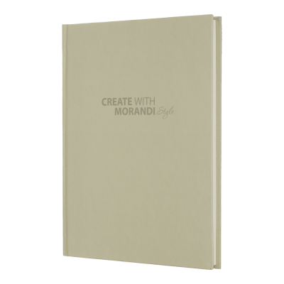 Записна книжка MORANDI STYLE, А5, 80 арк., клітинка, офсет крем, тв. лам. обкладинка, оливкова