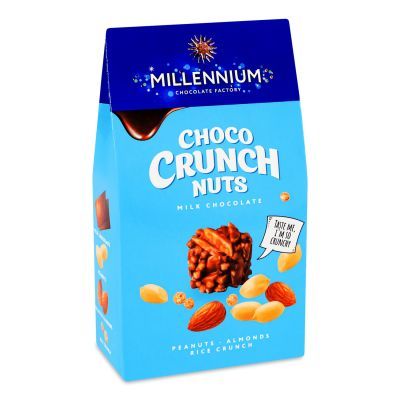 Конфеты Millennium Choco Crunch арахис-миндаль-рисовые шарики, 100г